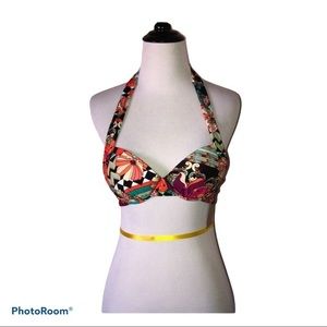 Cremieux women’s small floral halter bikini top‎